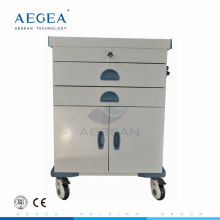 AG-ET017 Hospital patient treatment powder coating steel clinic emergency medical storage trolleys